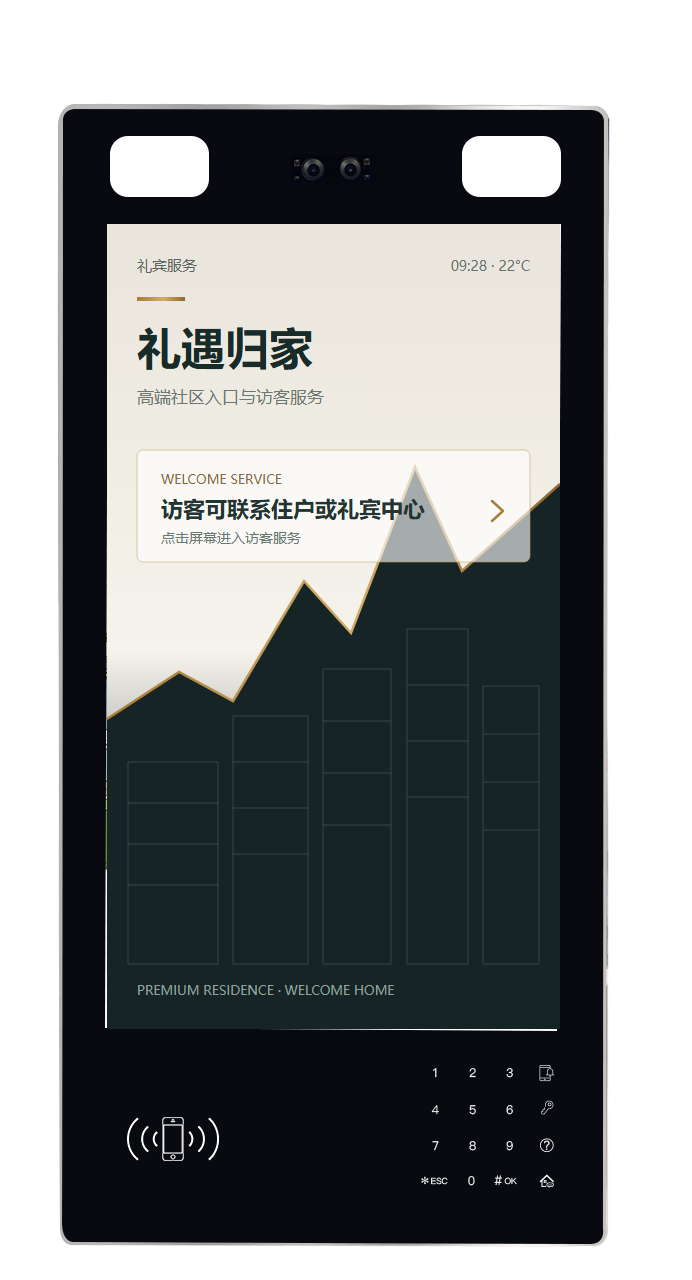 RM752 21.5英寸超大竖屏人脸识别可视对讲门口机